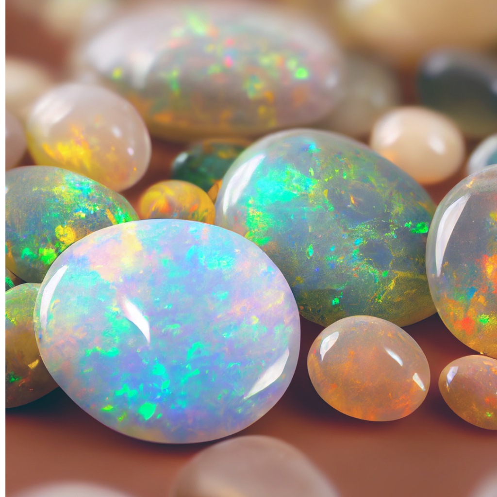 October birthstone is a colourful opal.