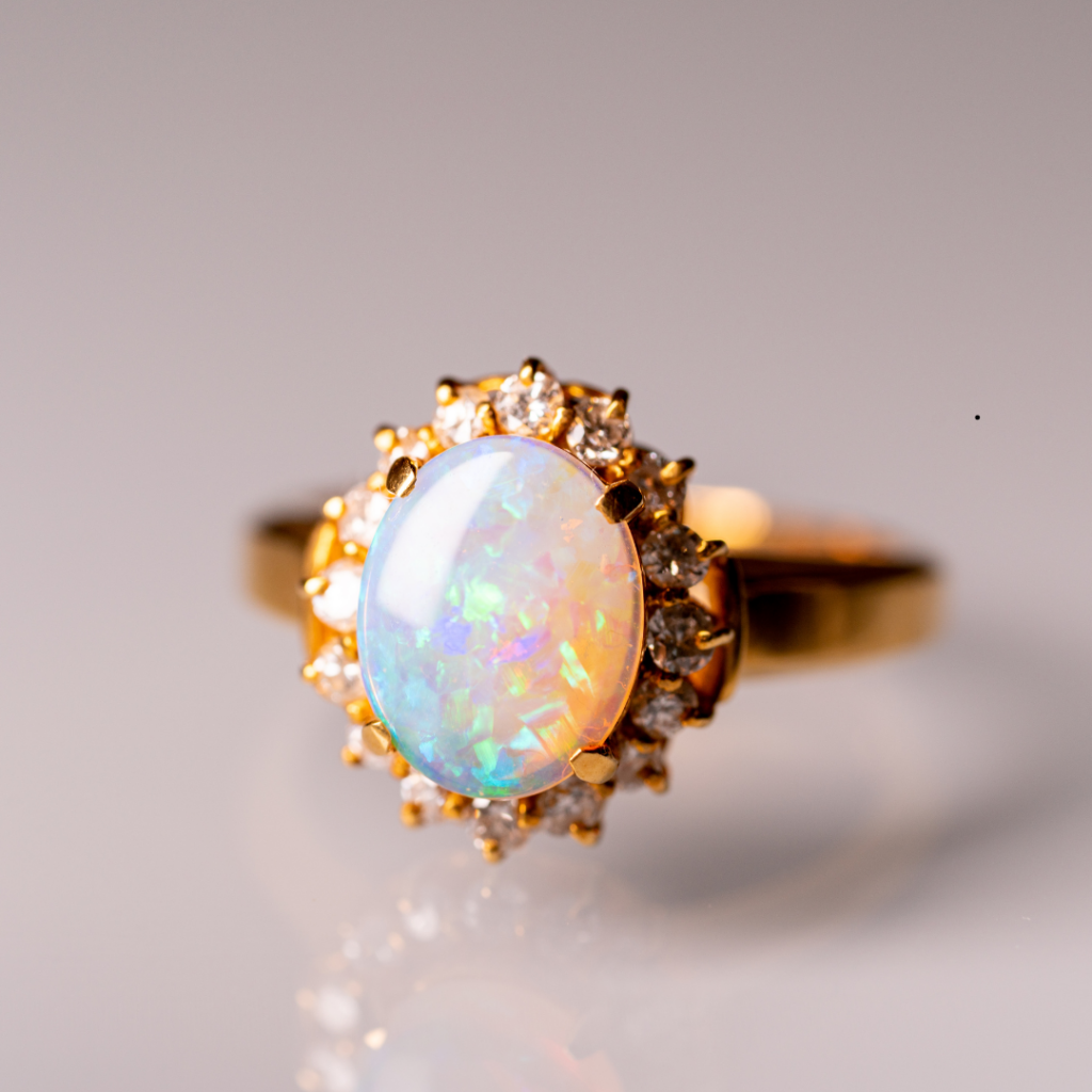 Opal gemstones and crystals